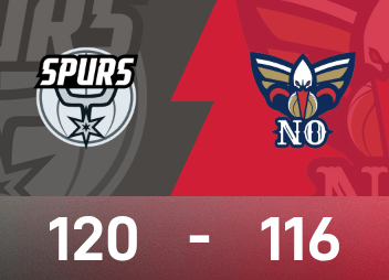 รายงานเกม NBA บุนยามะมี 29 แต้ม 9 บล็อก สเปอร์ส เฉือนเอาชนะ เพลิแกนส์ 120-116 ในช่วงต่อเวลาพิเศษ