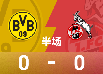 พักครึ่งบุนเดสลีกา มาร่า พลาดโอกาส อเดเยมิ อันตราย ดอร์ทมุนด์ 0-0 โคโลญจน์